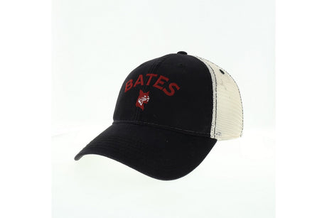 Trucker Style Cap with BATES & Bobcat Icon (Black)