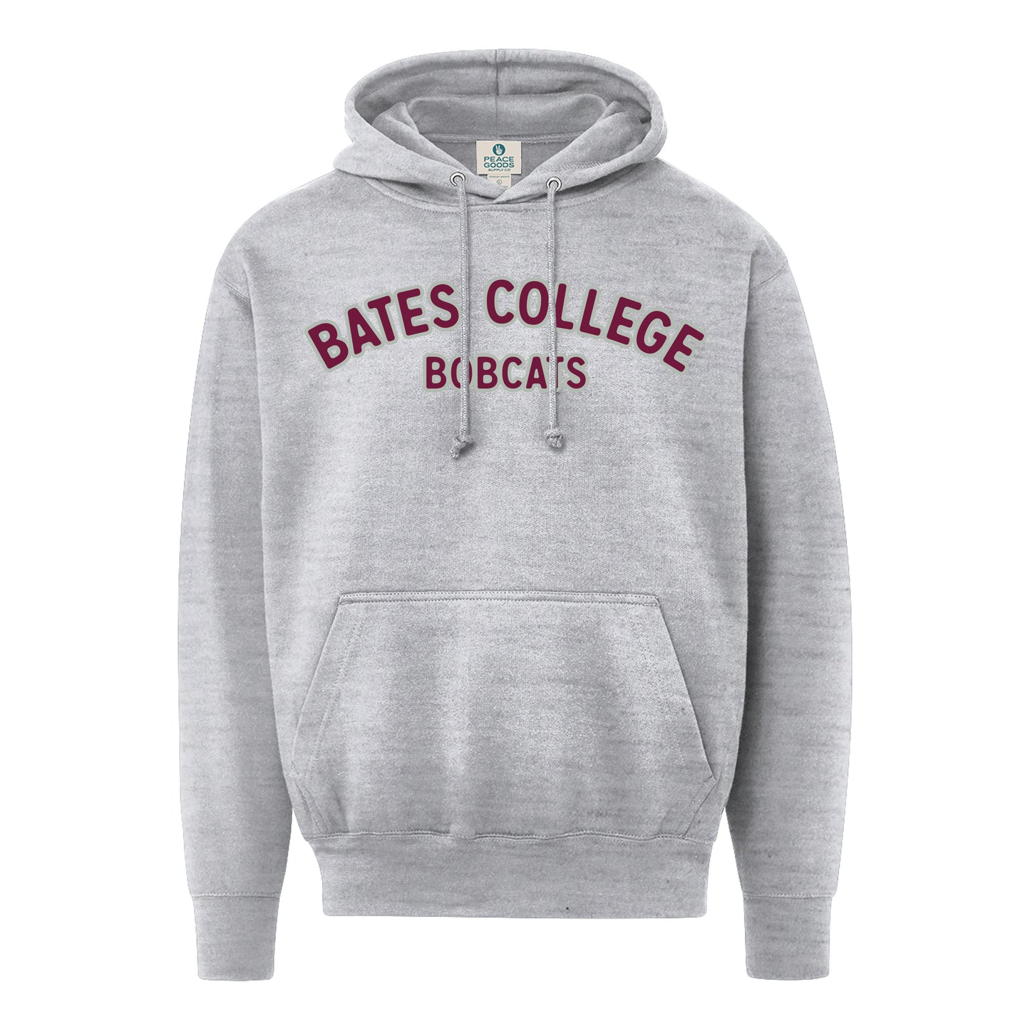Grey Peace Fleece BATES COLLEGE BOBCATS Applique Sweatshirt