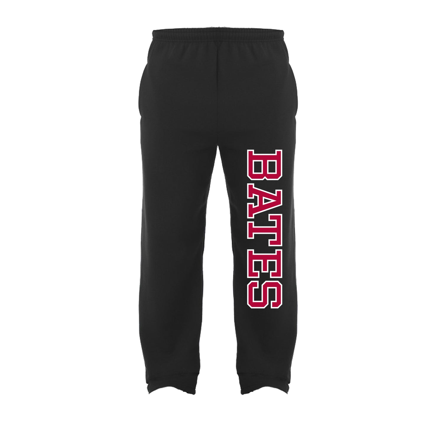 BATES Black Open Bottom Sweatpants