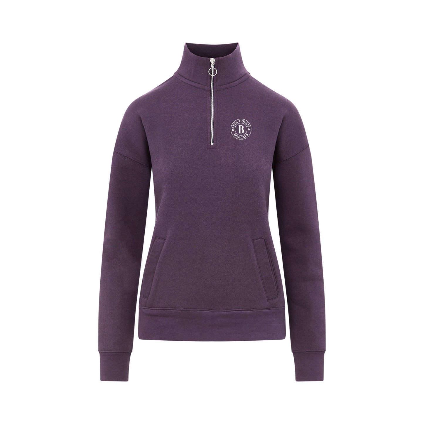 Purple sweatshirt with a B logo on a white background