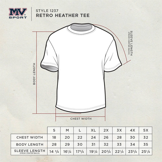 Retro Maroon Heather Bobcat inside B Tee from MV Sport