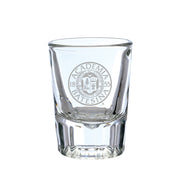 Shot Glass with Etched Bates Academia Seal