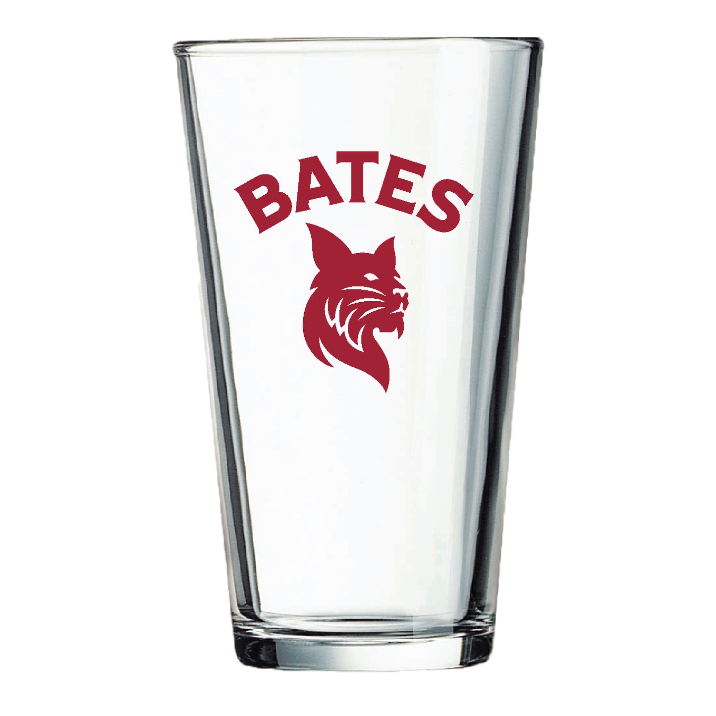 16 oz. BATES over Bobcat logo Pint Glass