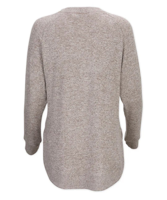 Women's Espresso Heather Oversized Cuddle Crew from Boxercraft