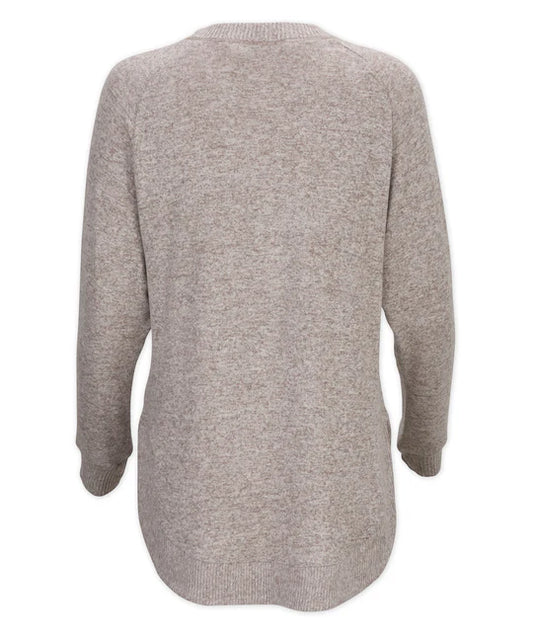 Women's Espresso Heather Oversized Cuddle Crew from Boxercraft