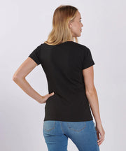 Women's Black V-Neck Tee from Boxercraft