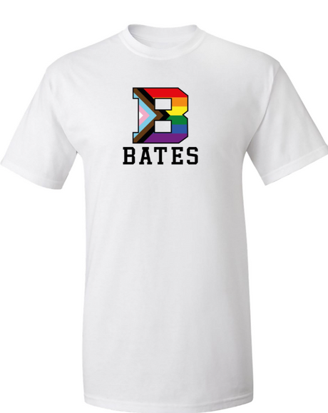 White Tee with Pride Progress Flag over BATES from MV Sport
