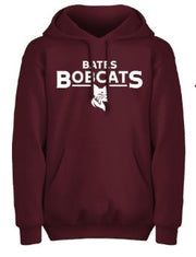 Maroon Hoodie Sweatshirt from MSP Eighty8 - Bates Bobcats Logo