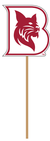 B with Bobcat Logo on a Stick