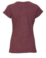 Women's Maroon Heather Tri-Blend Tee from Boxercraft