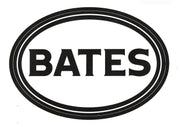 BATES in White Oval Background Decal