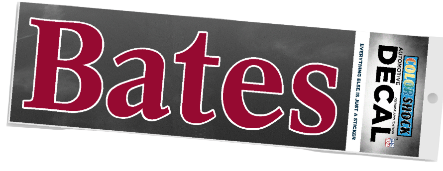 Bates Wordmark Decal, 7.5" x 2.5"