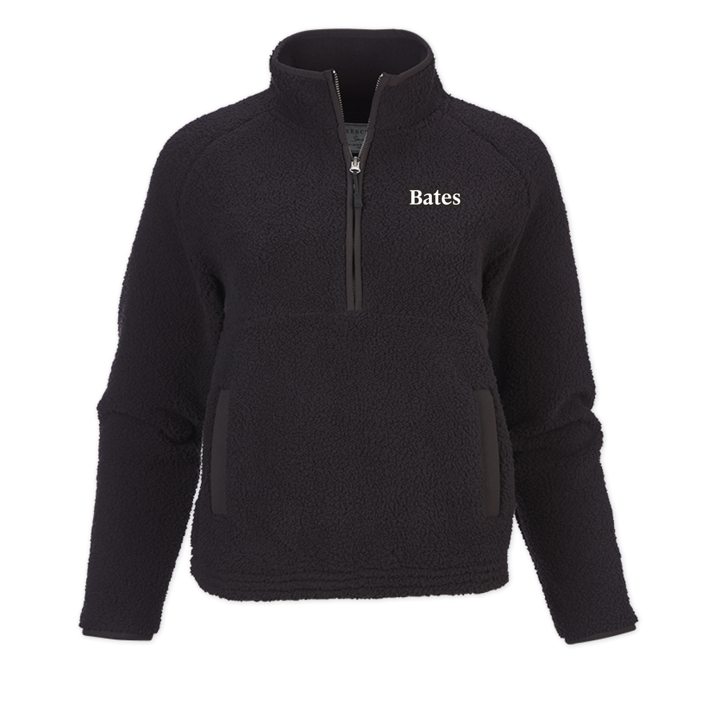 Women's 1/2 Zip Black Everest Fleece Pullover from Boxercraft