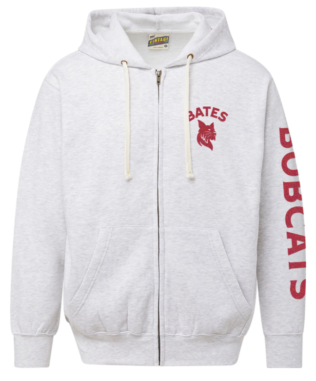 Full-Zip Grey Vintage Fleece Hoodie