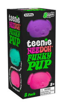 Teenie NeeDoh Funky Pup, Sensory Squeeze Toys, 3 pack