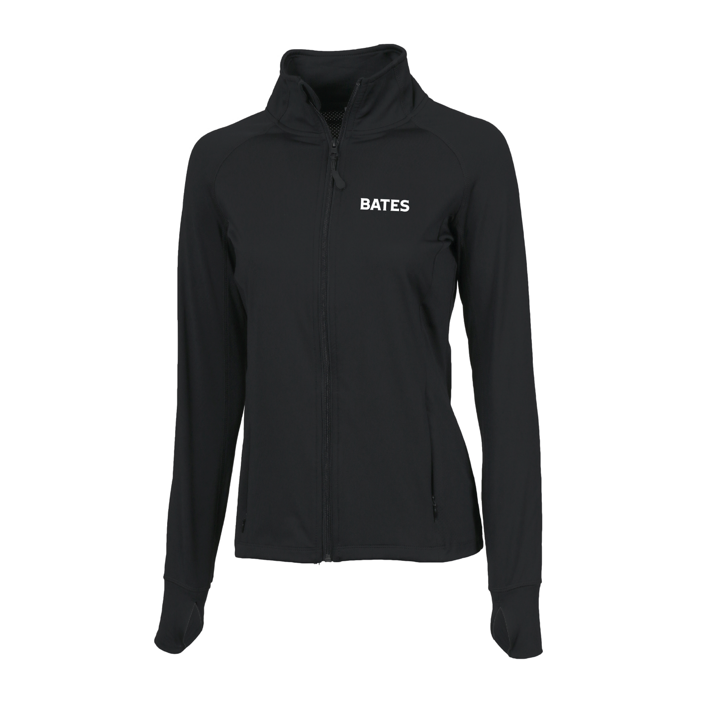 Black jacket with 'BATES' logo on a white background