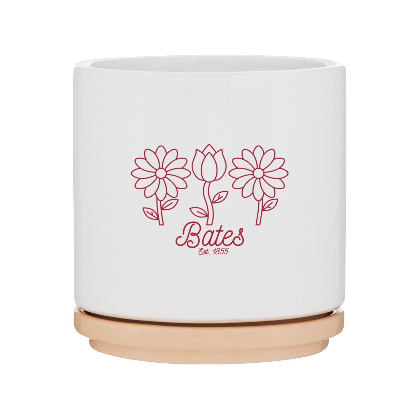Bates Script Bloom Ceramic Planter, 4"x4.2"