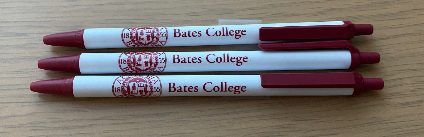 Pen, Bic Clic, Bates College with seal