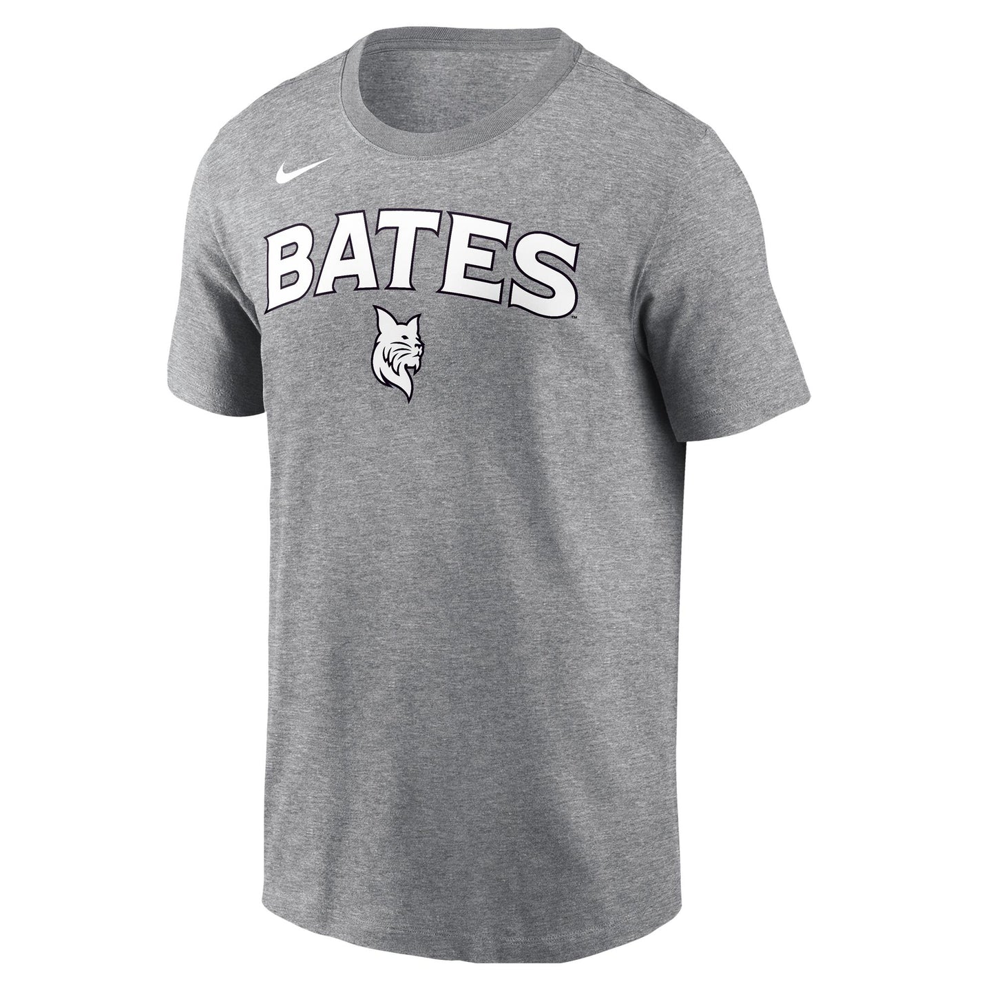 Gray t-shirt with 'BATES' text and logo on a white background