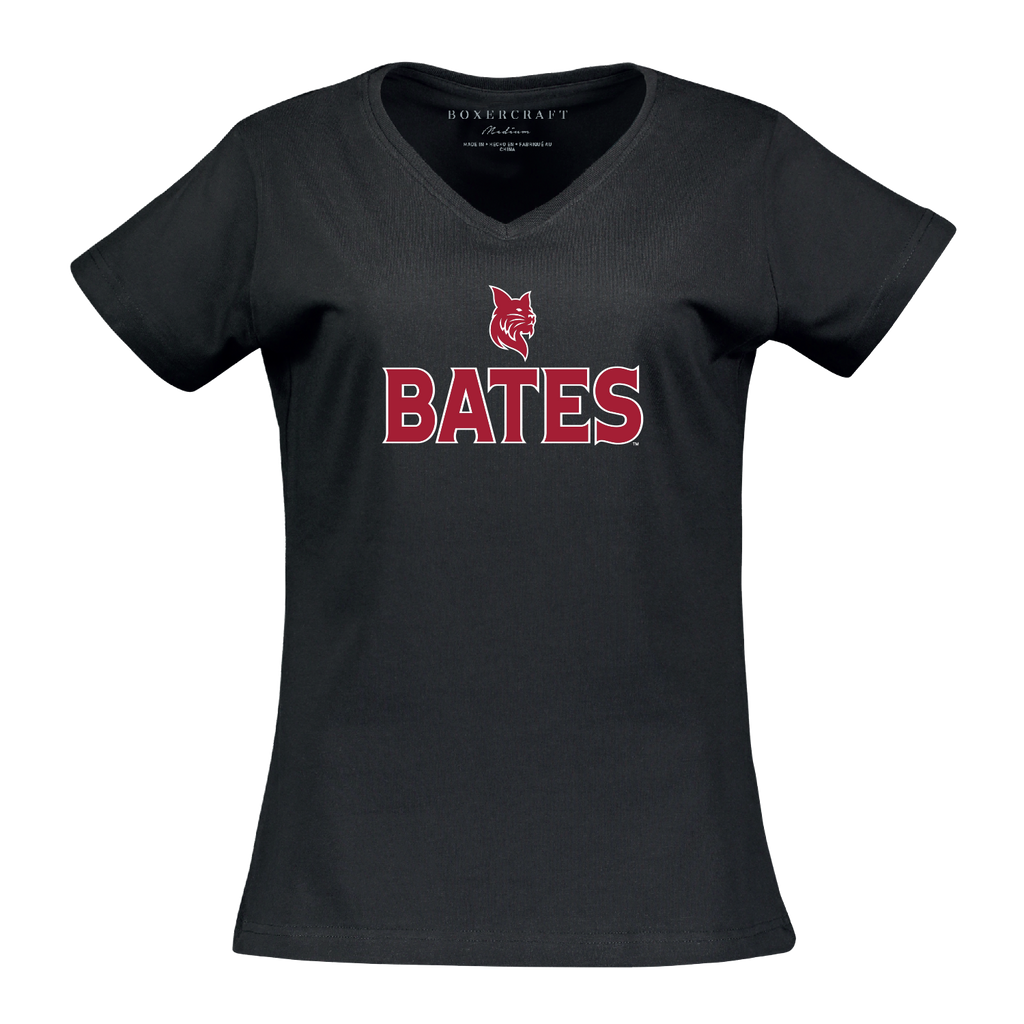 Women's Black V-Neck Tee from Boxercraft