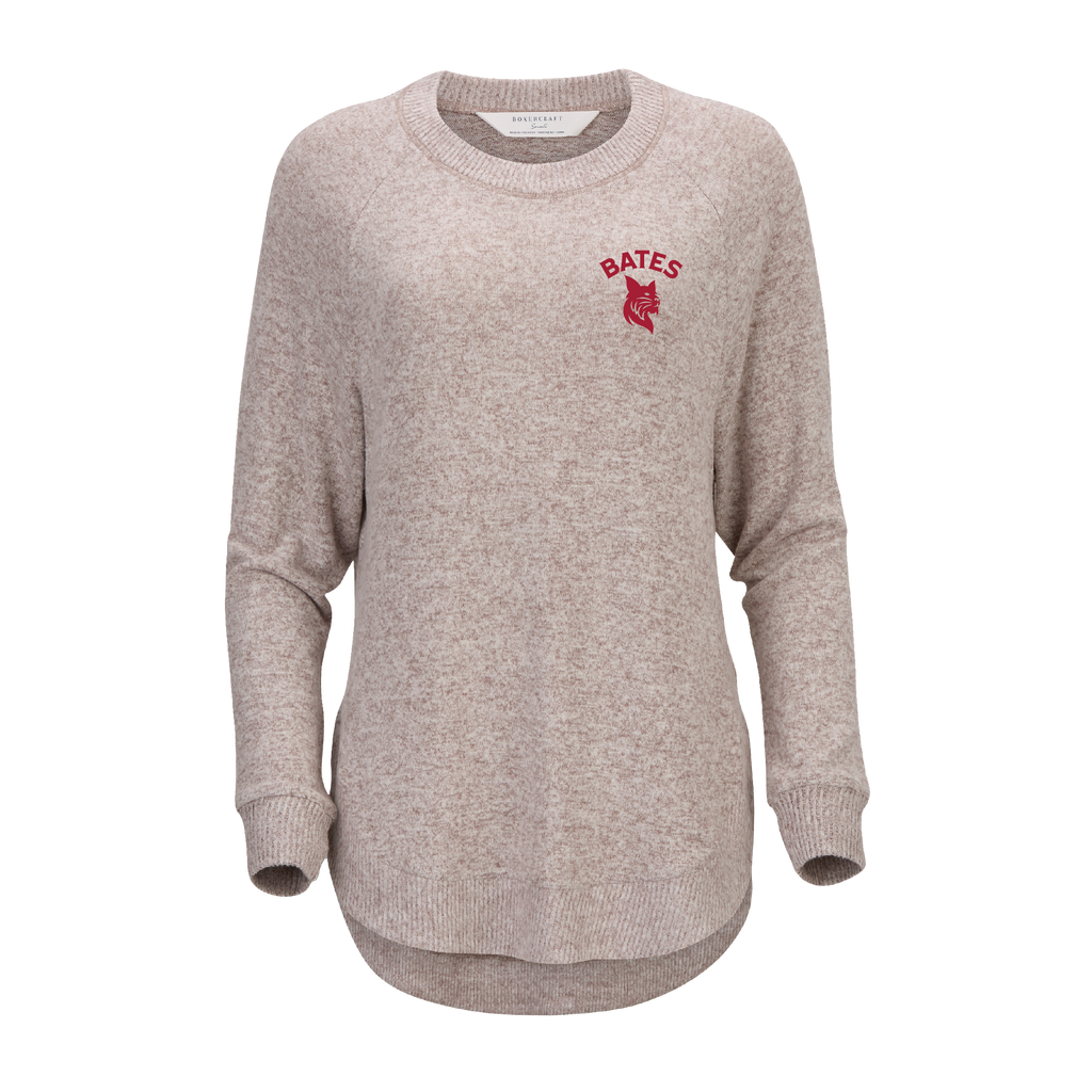 Women's Espresso Heather Oversized Cuddle Crew from Boxercraft