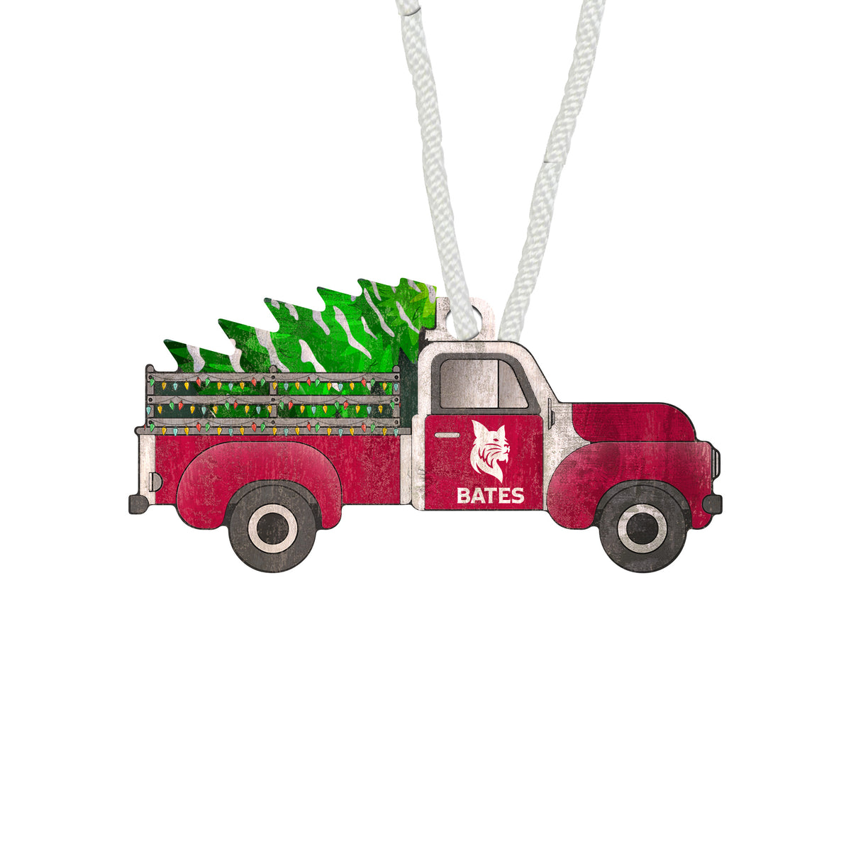 Red Truck Ornament with Bates Logo