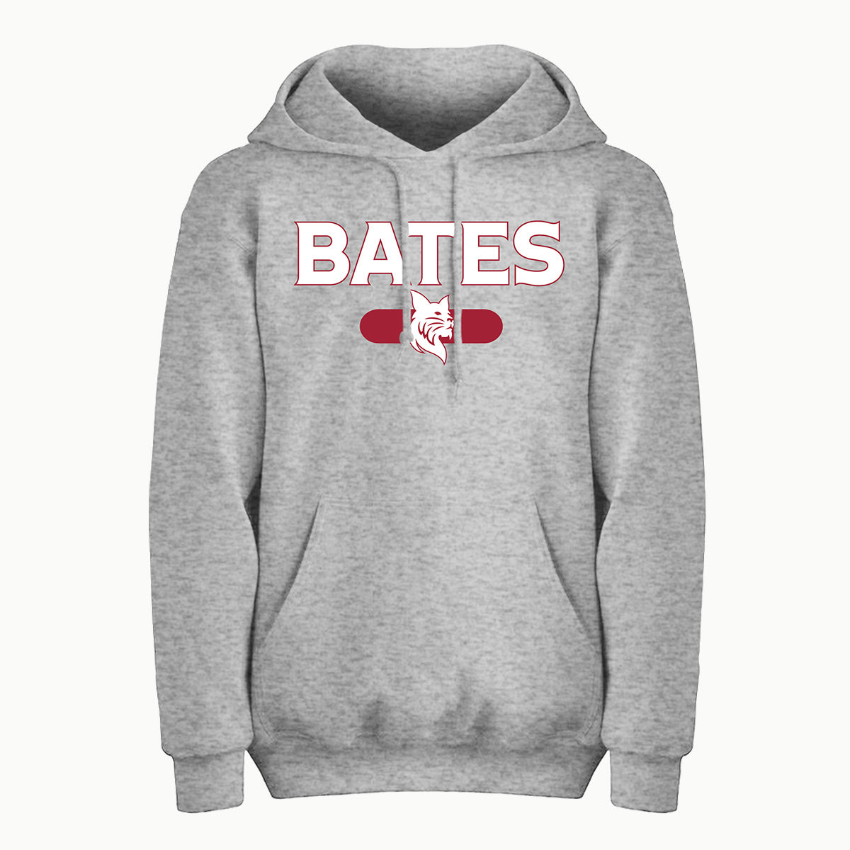 Grey BATES with Bobcat Logo Hoodie