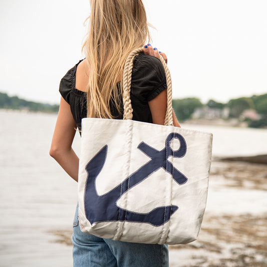 Navy Anchor Medium Tote from Sea Bags