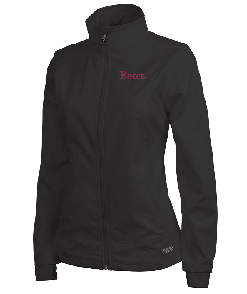 Women's Full Zip Black Axis Soft Shell Jacket from Charles RIver