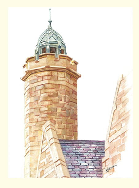 Single Gomes Chapel Tower Print