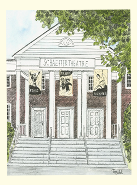 Single Schaeffer Theatre / Bates Dance Festival Card - Color