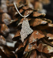 Sterling Silver Maine State with Dimples 18" necklace from Downeast Jewelers