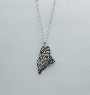 Sterling Silver Maine State with Dimples 18" necklace from Downeast Jewelers