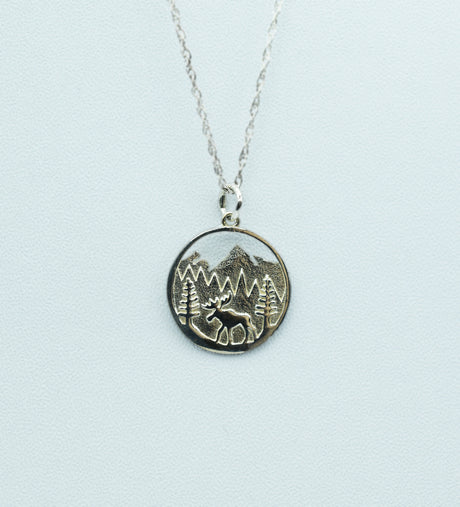 Sterling Silver Maine Moose 18" necklace from Downeast Jewelers