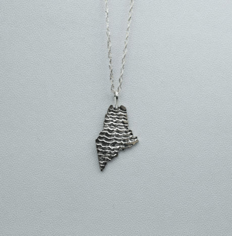 Sterling Silver Maine State Waves 18" necklace from Downeast Jewelers