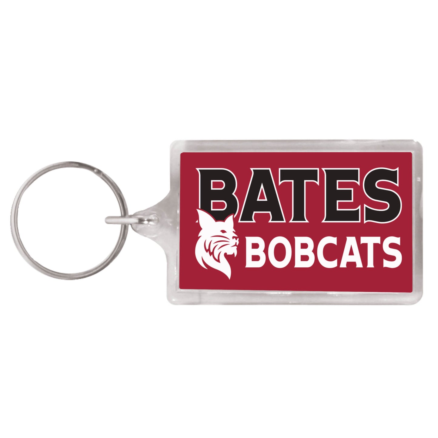 Bates Bobcats Rectangular Acrylic Keychain