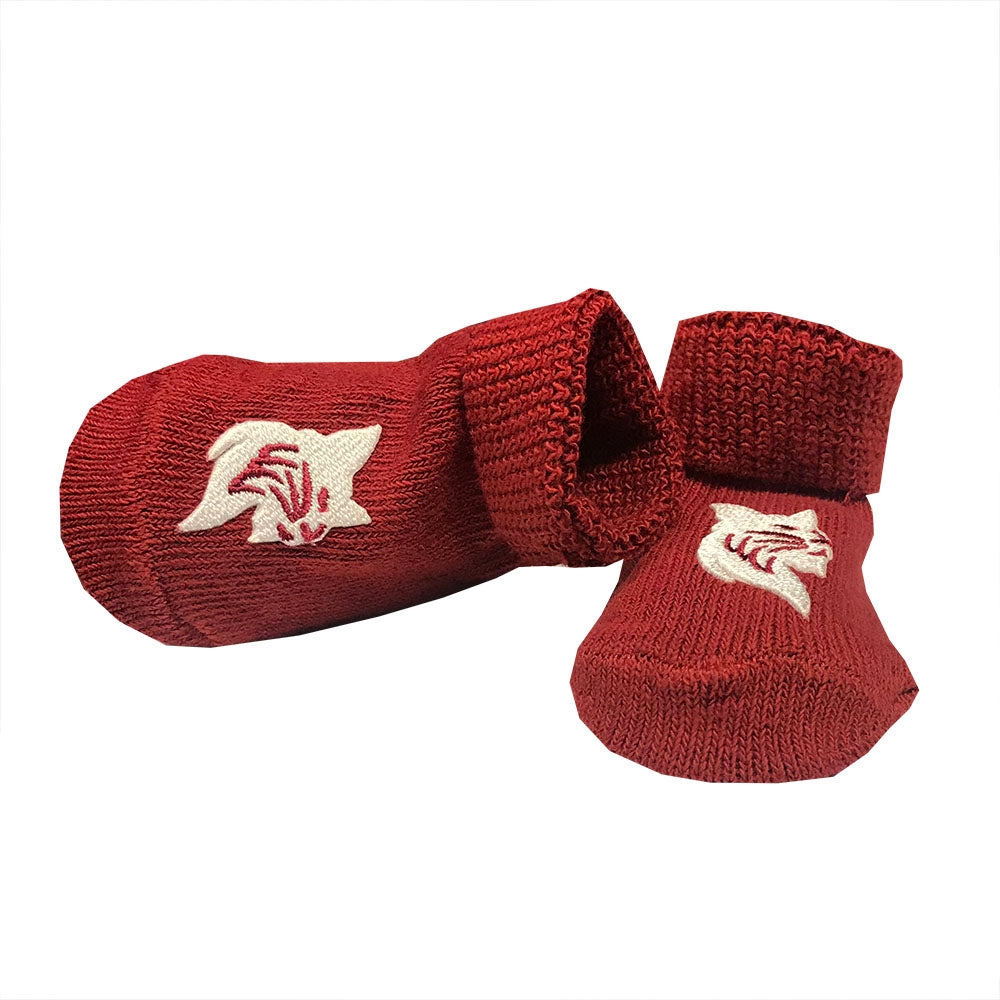 Bobcat Mascot Newborn Booties