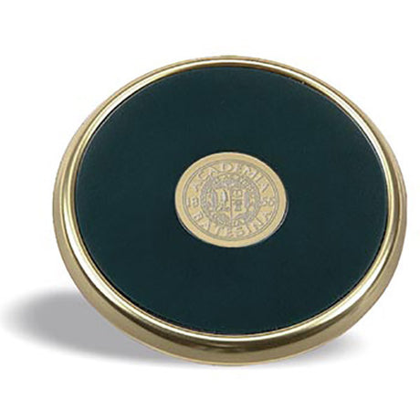 Gold-tone and Leather insert coaster