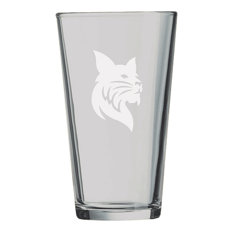 Pint Mixing Glass with Etched Bobcat