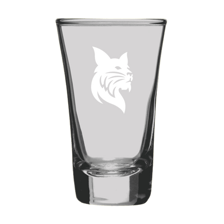 Shot Glass with Etched Bobcat