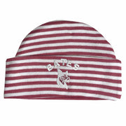 Newborn Striped Hat with BATES Bobcat from Creative Knitwear