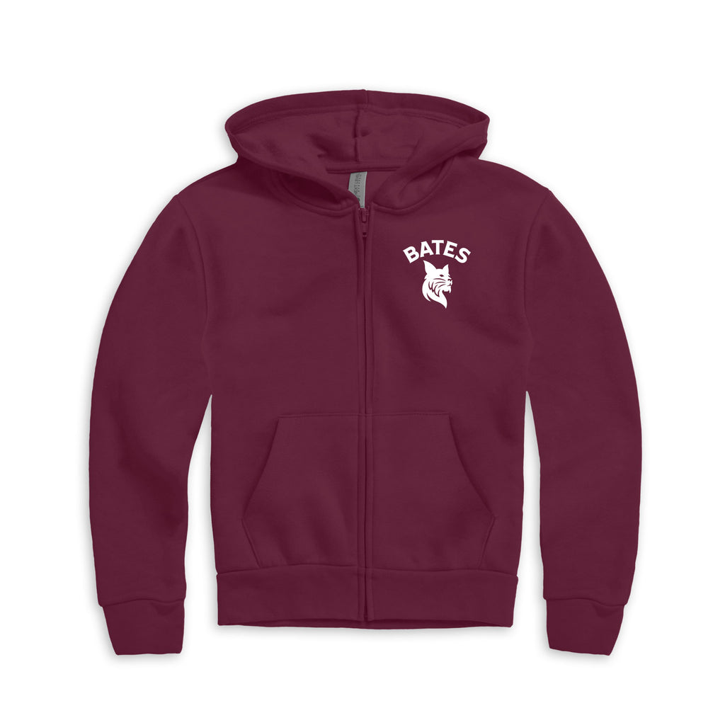 Youth Maroon Full-Zip Hooded Sweatshirt from Perrin Sportswear