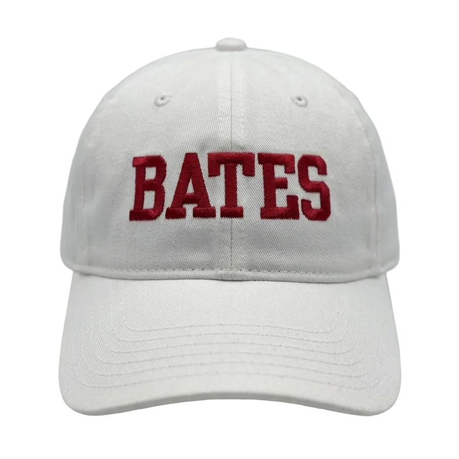 White BATES Sportsman Cap (2 Text Colors)