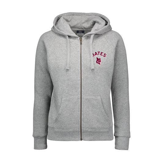 Women's Full-Zip Heather Grey Angel Fleece Hoodie Sweatshirt from MV Sport