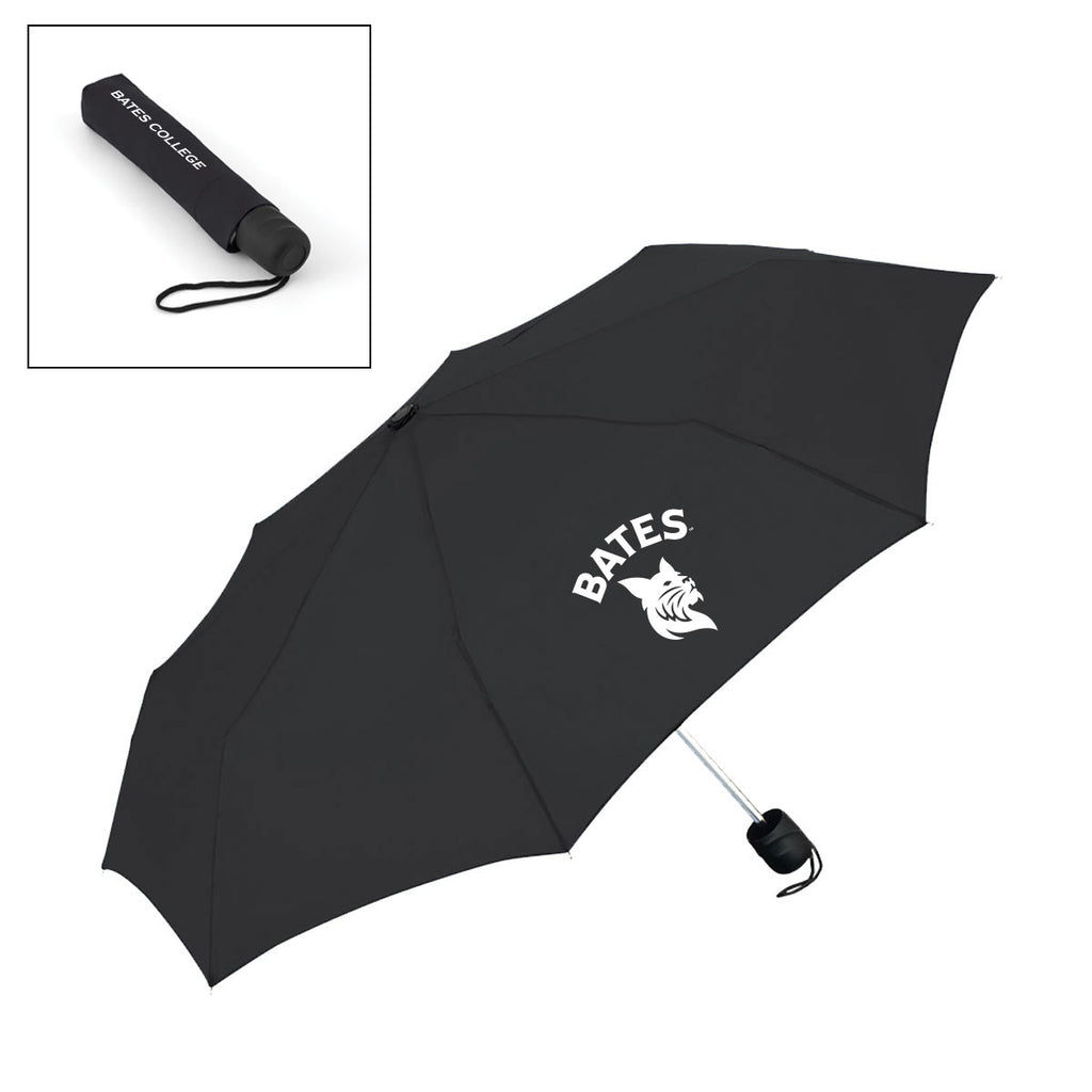 Umbrella, 42" Mini Pocket Umbrella w/ BATES Bobcat Imprint