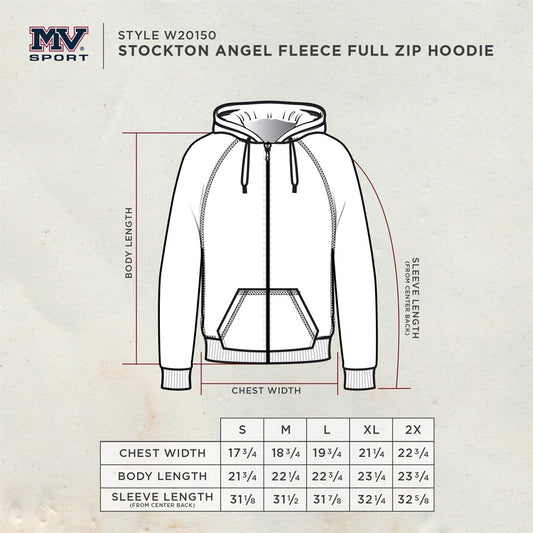 Women's Full-Zip Heather Grey Angel Fleece Hoodie Sweatshirt from MV Sport