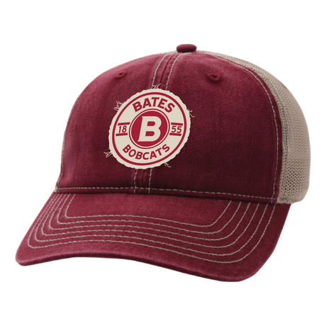 Cap with Distressed BATES COLLEGE 1855 Embroidered Patch