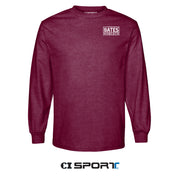 Maroon BATES BOBCATS Long Sleeve Tee from CI Sport