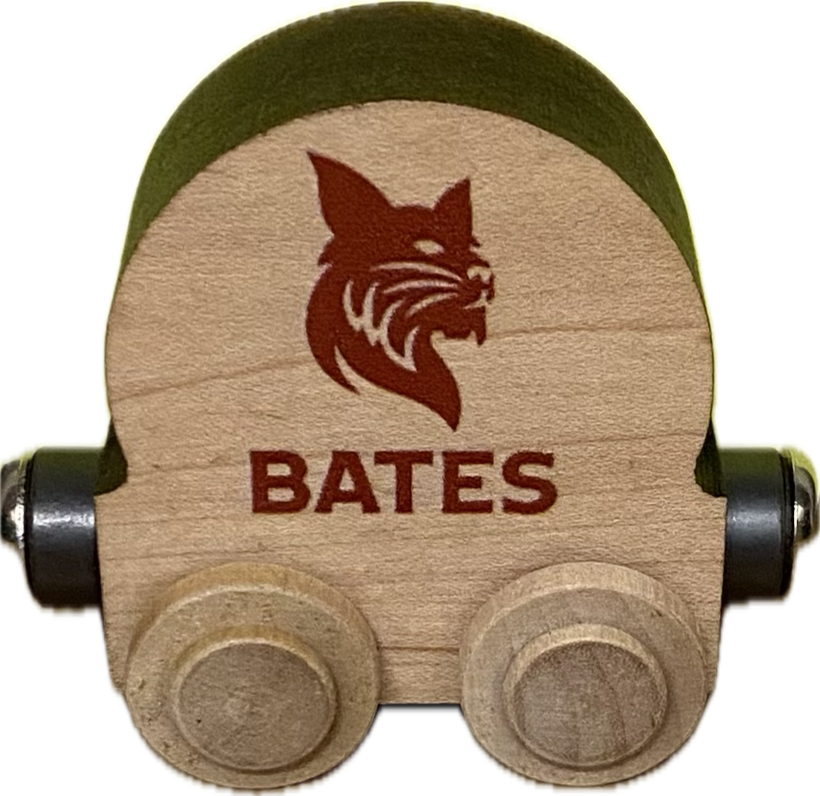 Train, Round Car Imprinted with BATES and Bobcat icon