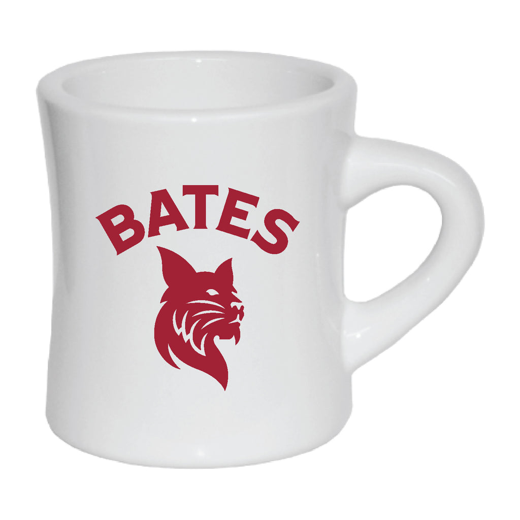 Mug, Diner mug with BATES arched over Bobcat, 10oz